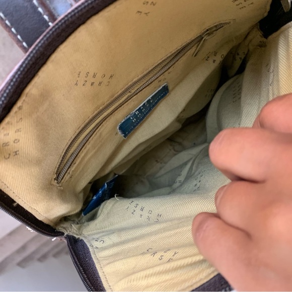 VINTAGE CRAZY HORSE WOVEN LEATHER SINGLE STRAP BAG - Picture 8 of 9